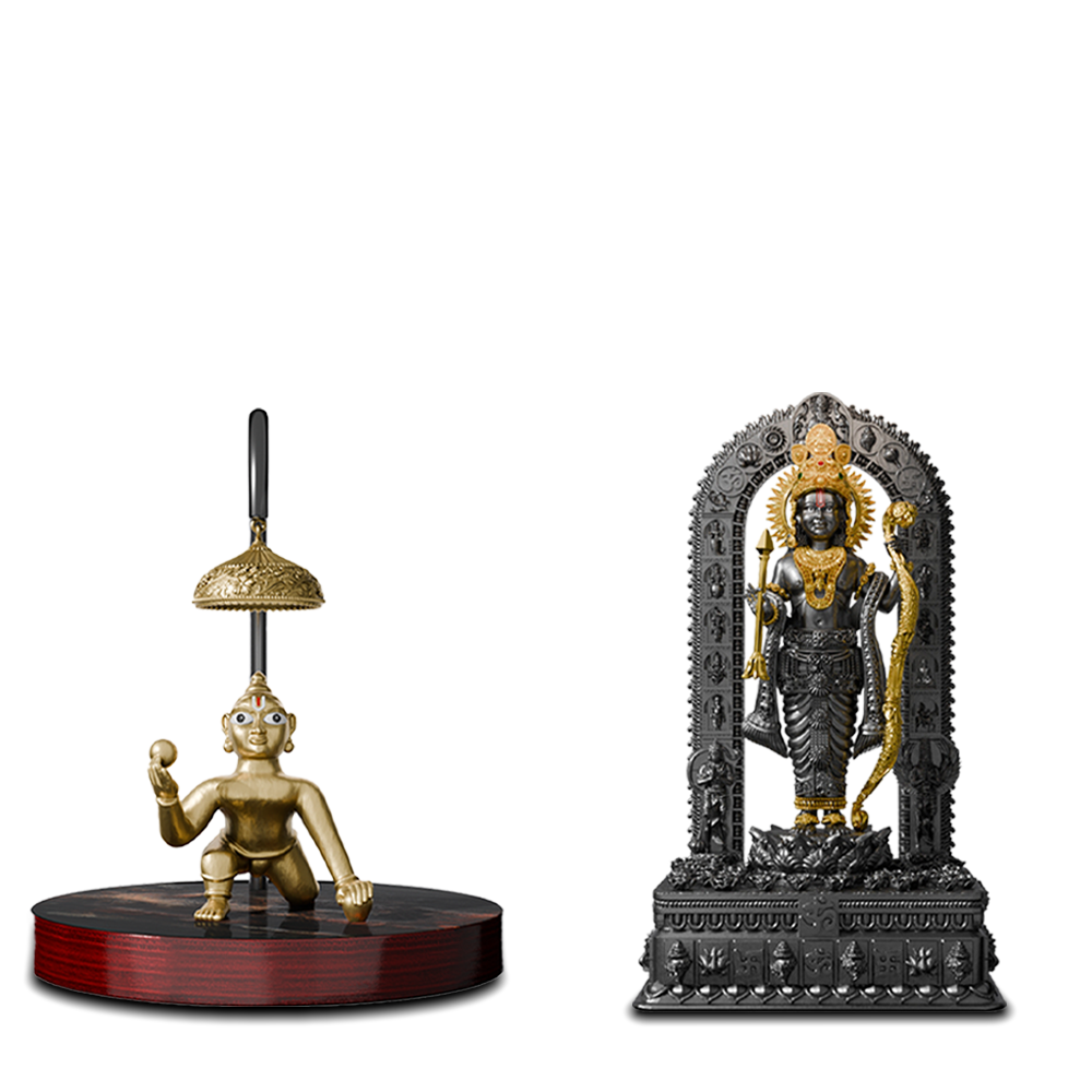 Small Bal Ram Lalla + Bal Ram Lalla 3.5 Inch Murti